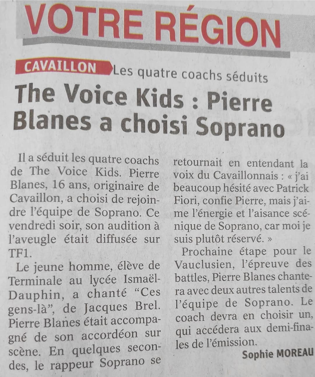 Photo de concours de chant de Pierre Blanes