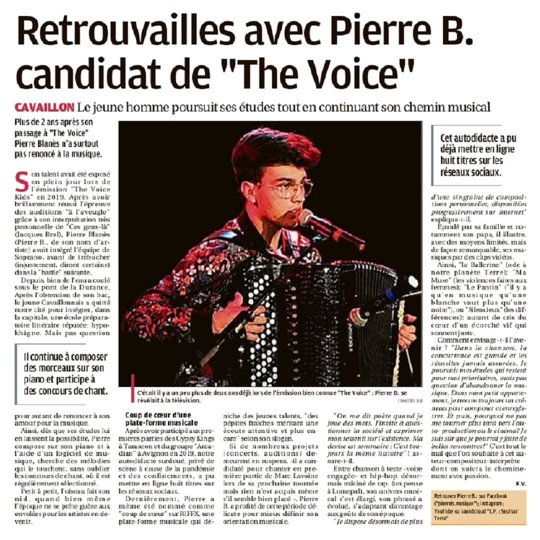 Photo de concours de chant de Pierre Blanes